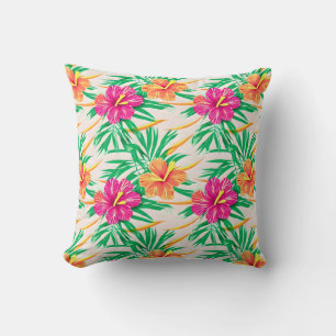 Island Hibiscus Throw Pillow