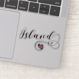 Ísland Iceland Heart Flag