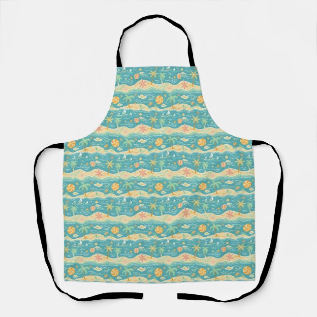 Island Life Is Synonymous To Beach Life Apron (Front)