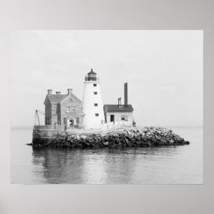 Island Lighthouse, 1896. Vintage Photo Poster