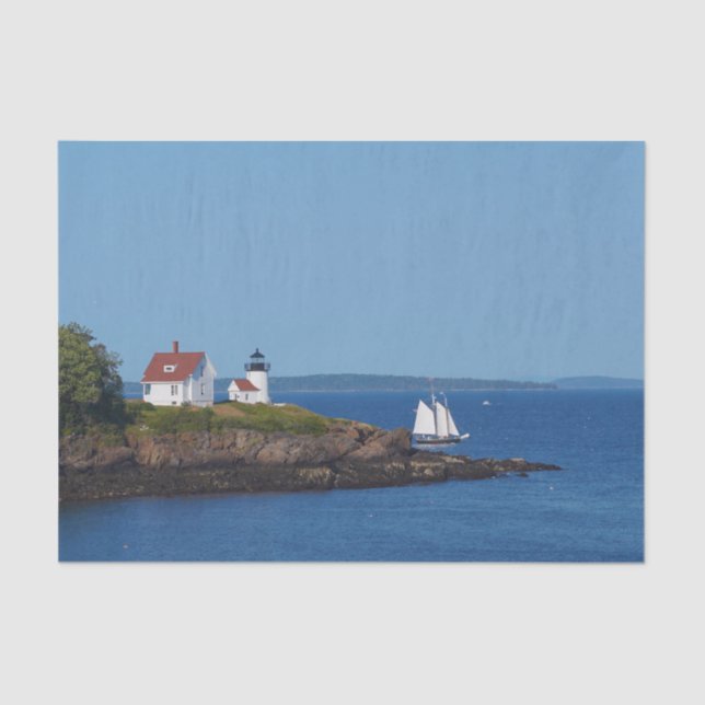 Island Lighthouse Sailboat Decoupage  Tissue Paper (Front)