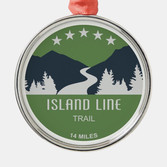 Island Line Trail Metal Tree Decoration (Front)