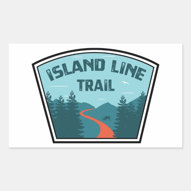 Island Line Trail Rectangular Sticker (Front)