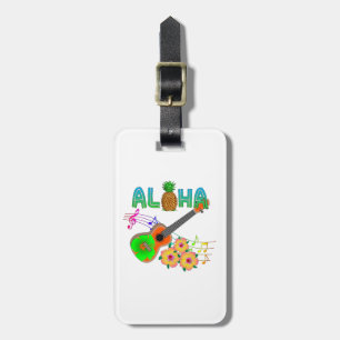 Island Music Ukulele Aloha Luggage Tag