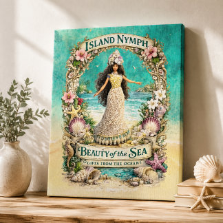 Island Nymph Tropical Spiritual Ocean Fantasy Art Canvas Print