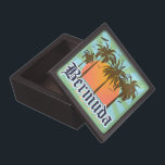 Island of Bermuda Souvenir Keepsake Box<br><div class="desc">Bermuda tropical beach vacation tourism souvenir t-shirts and gifts. Mementos for your trip to the beautiful island of Bermuda. Cool retro vintage style Bermuda sunset beaches graphic design logo. Visit Bermuda.</div>