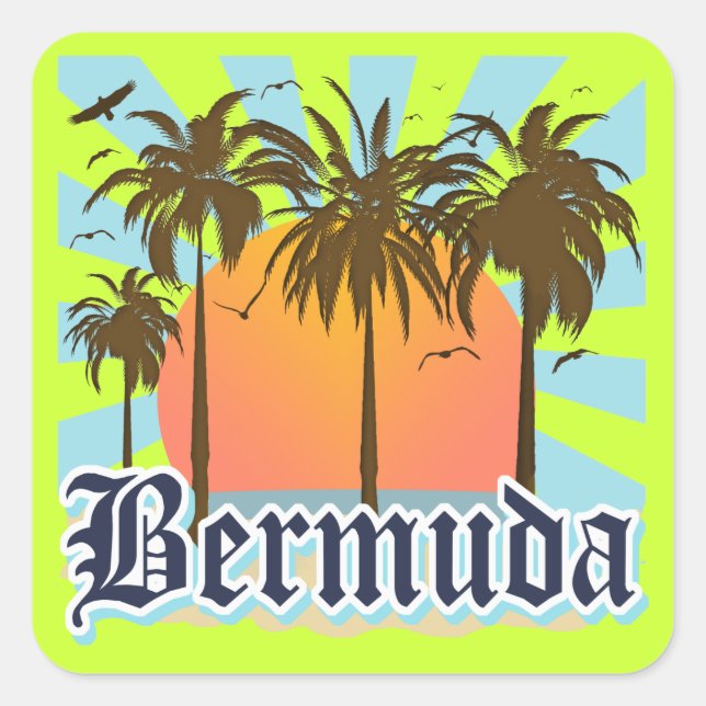 Island of Bermuda Souvenirs Square Sticker (Front)