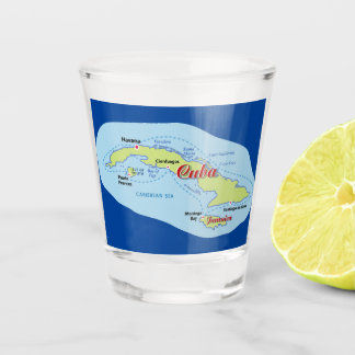 Island of cuba shot glass