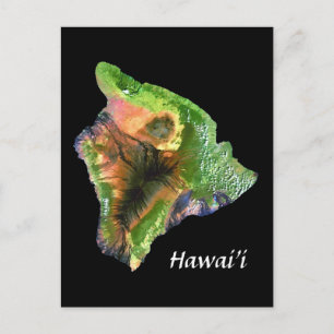 Island of Hawaii from Space  Landsat Image Postcard