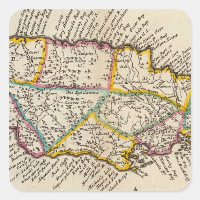 Island of Jamaica Square Sticker (Front)