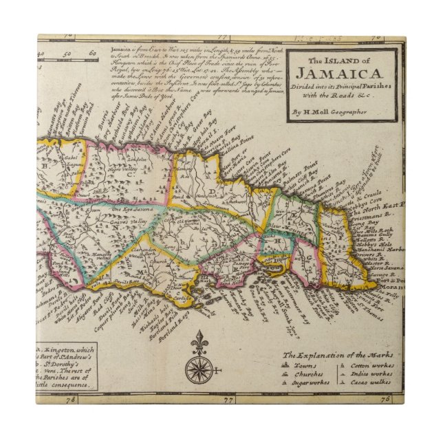Island of Jamaica Tile (Front)