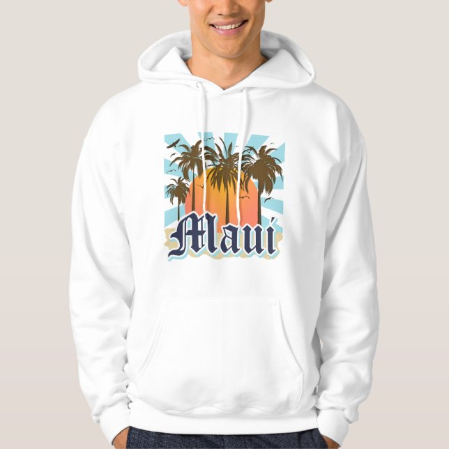 Island of Maui Hawaii Souvenir Hoodie (Front)