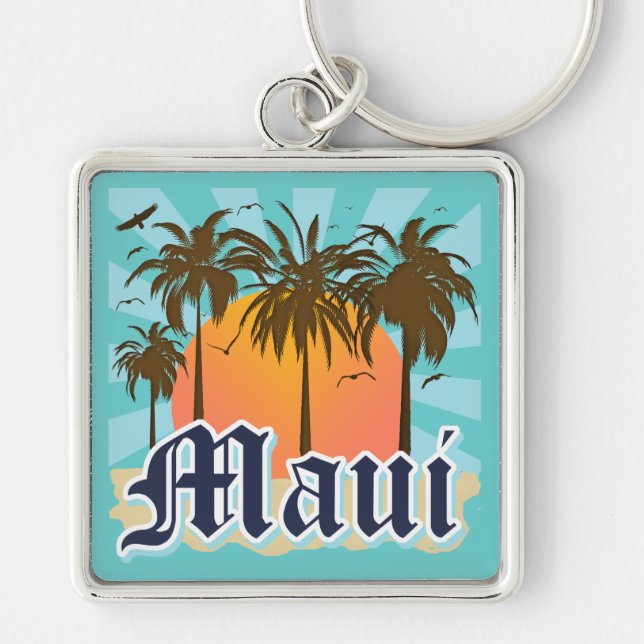 Island of Maui Hawaii Souvenir Key Ring (Front)