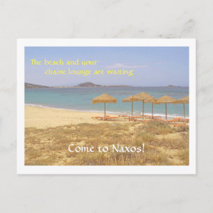 ISLAND OF NAXOS GREECE/BEACH POSTCARD