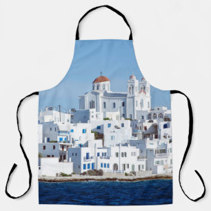 Island of paros with the village of naoussa apron