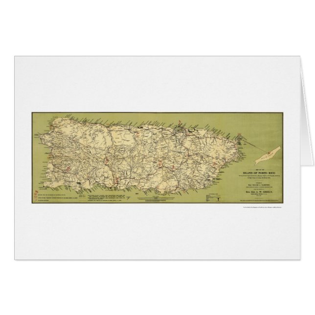 Island of Puerto Rico Map 1900 (Front Horizontal)