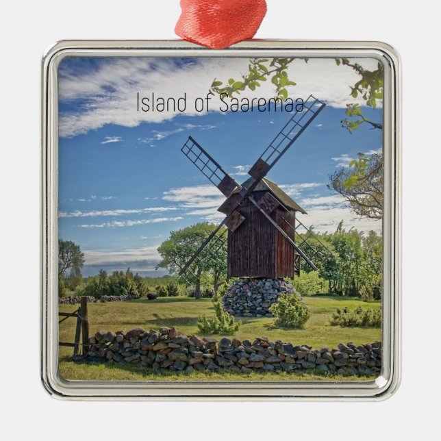 Island of Saaremaa, Estonia Metal Tree Decoration (Front)