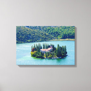 Island of Visovac monastery in Krka NP - Croatia Canvas Print