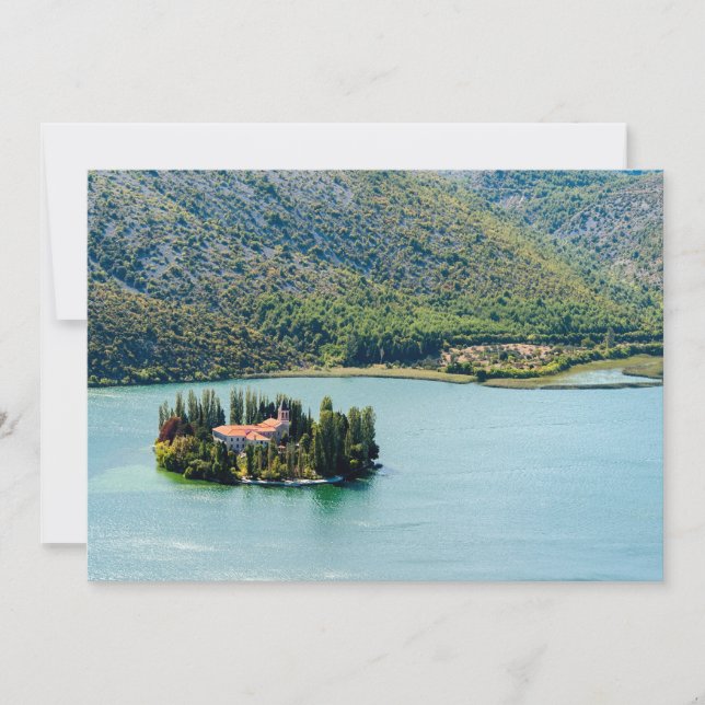 Island of Visovac monastery in Krka NP - Croatia Invitation (Front)