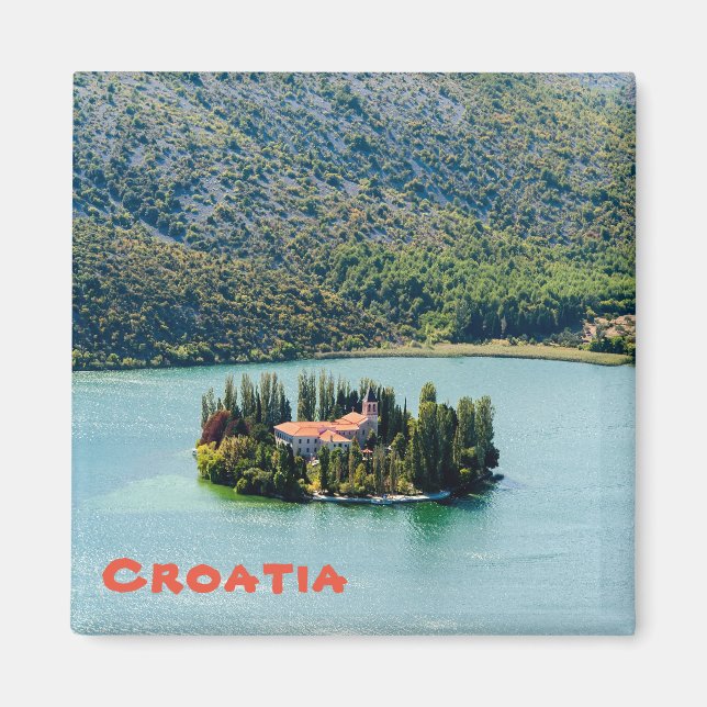 Island of Visovac monastery in Krka NP - Croatia Magnet (Front)