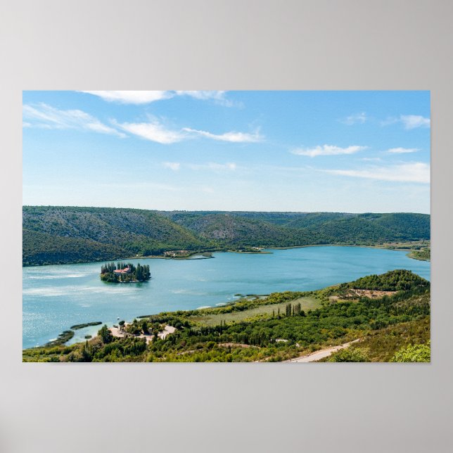 Island of Visovac monastery in Krka NP - Croatia Poster (Front)