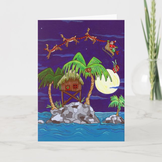 Island Package Christmas Greeting Card (Front)