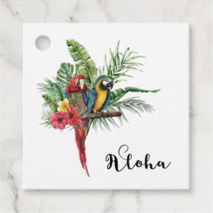 Island Paradise Birds Tropical Floral Botanical Favour Tags