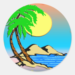 Island Paradise Classic Round Sticker