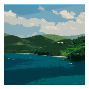 Island Paradise Retro Poster