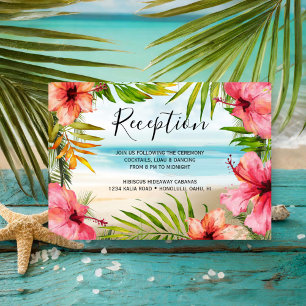 Island Paradise   Tropical Beach Wedding Reception Enclosure Card