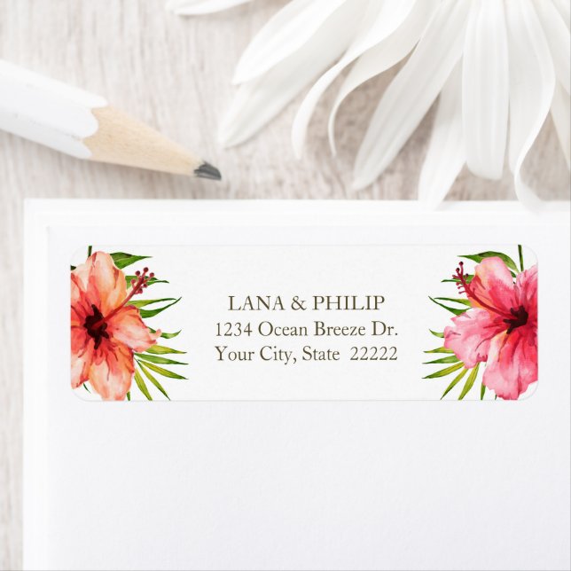 Island Paradise | Tropical Flower Return Address (Insitu)