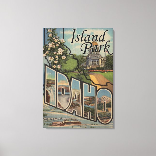 Island Park, Idaho - Large Letter Scenes Canvas Print (Front)