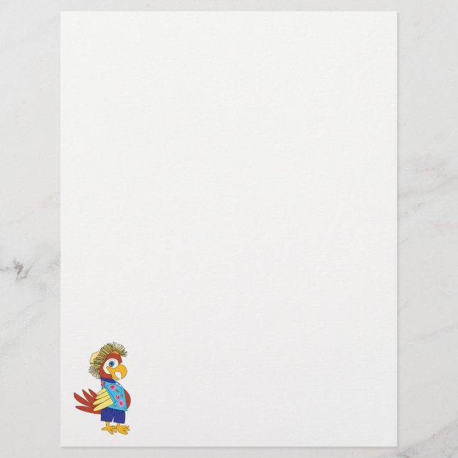 "Island Parrot" Personalised Letterhead (Front)