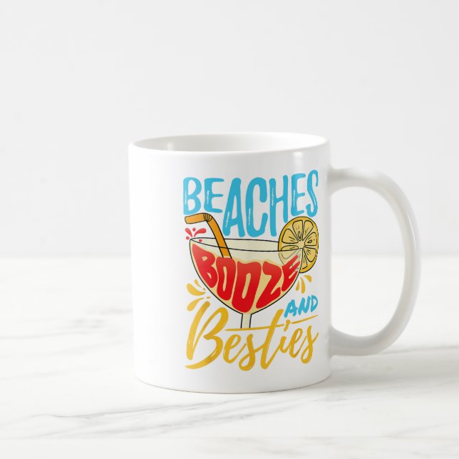 Island Party Beach Bachelorette - Beaches Booze An Coffee Mug (Right)