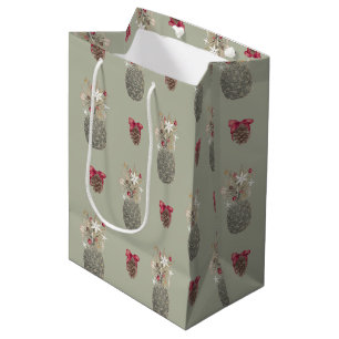 Island Pines, Hawaiian Style Christmas Medium Gift Bag