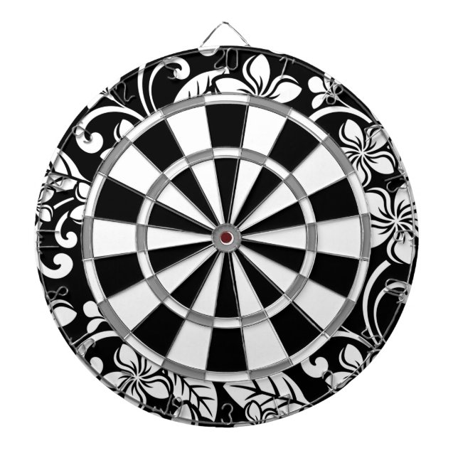 ISLAND PLUMERIA (BLACK) DARTBOARD (Front)