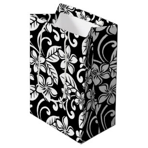 ISLAND PLUMERIA (BLACK) MEDIUM GIFT BAG