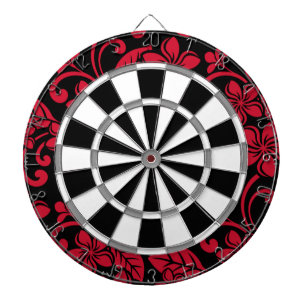 ISLAND PLUMERIA (BLACK/RED) DARTBOARD