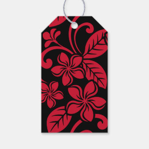 ISLAND PLUMERIA (BLACK/RED) GIFT TAGS
