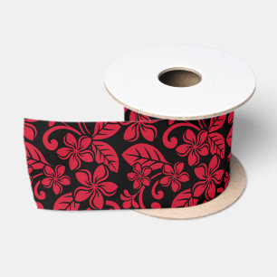 ISLAND PLUMERIA (BLACK/RED) SATIN RIBBON