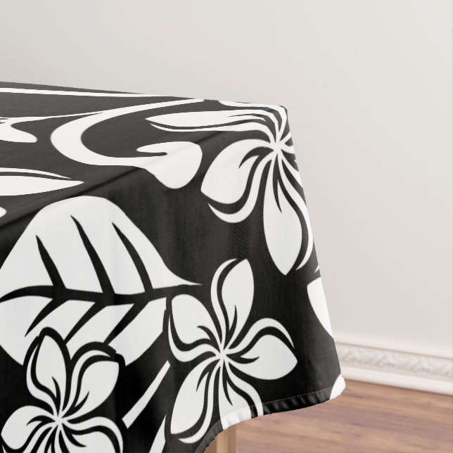 ISLAND PLUMERIA (BLACK) TABLECLOTH (In Situ)