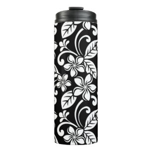 ISLAND PLUMERIA (BLACK) THERMAL TUMBLER