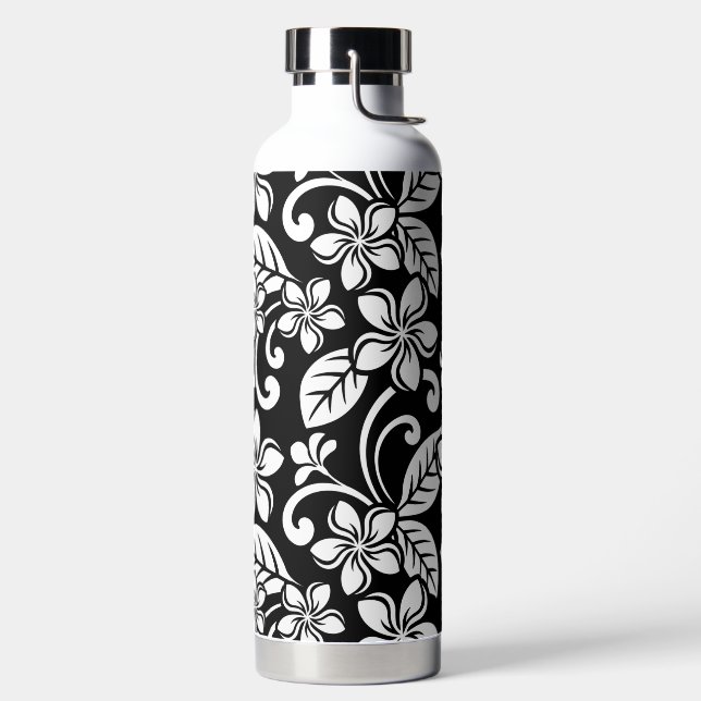 ISLAND PLUMERIA (BLACK) WATER BOTTLE (Left)