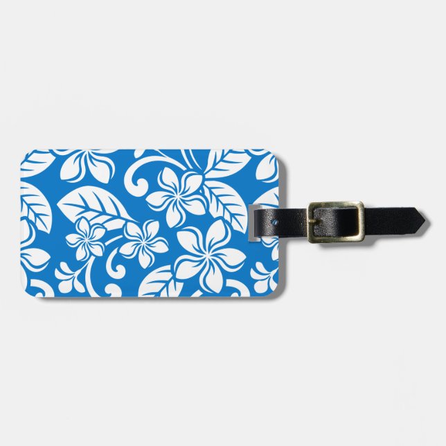 ISLAND PLUMERIA (BLUE SKY) LUGGAGE TAG (Front Horizontal)