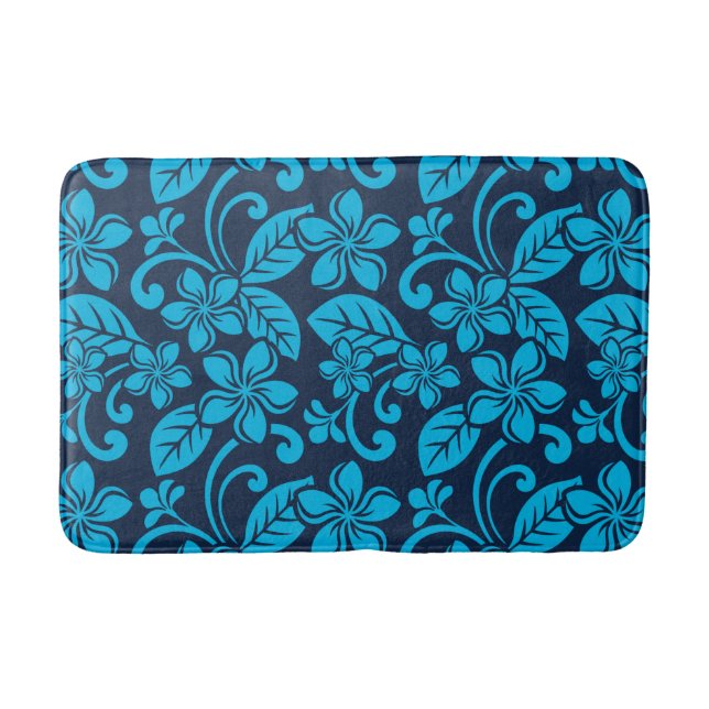 ISLAND PLUMERIA (Blue x 2) Bath Mat (Front)