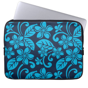 ISLAND PLUMERIA (Blue x 2) Laptop Sleeve