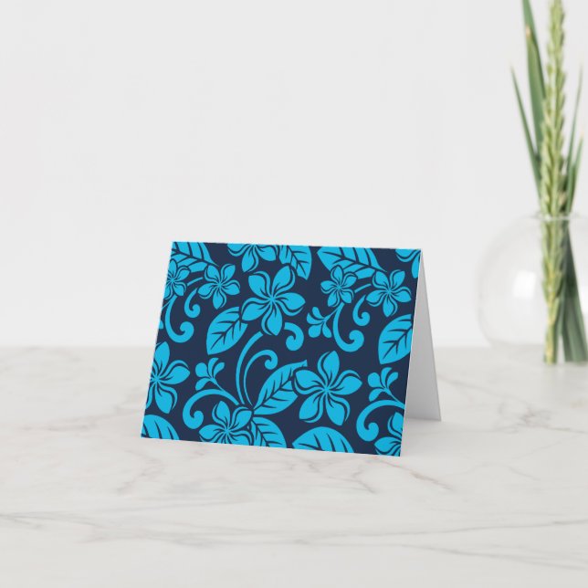 ISLAND PLUMERIA (Blue x 2) Thank You Card (Front)