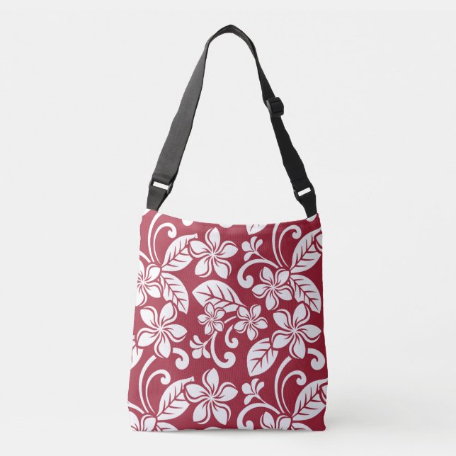 ISLAND PLUMERIA (CARDINAL RED) CROSSBODY BAG (Front)