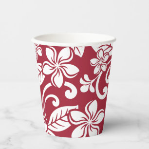 ISLAND PLUMERIA (CARDINAL RED) PAPER CUPS