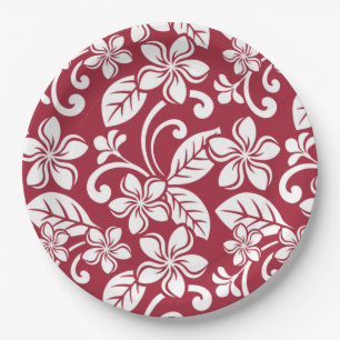 ISLAND PLUMERIA (CARDINAL RED) Paper Plate